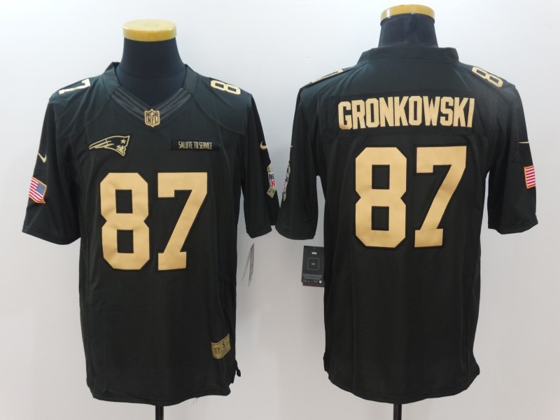 Men's New England Patriots Rob Gronkowski #87 Black Alternate Jersey
